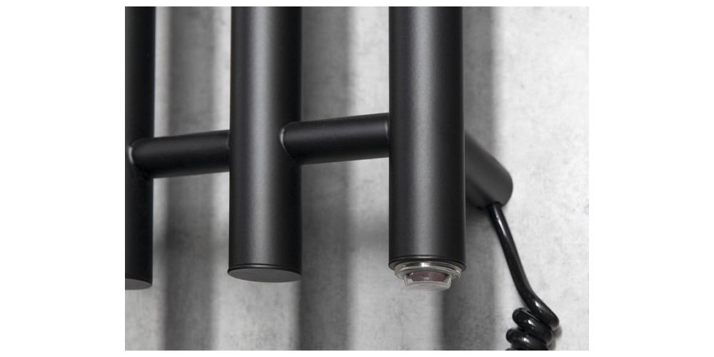 Elektrinis rankšluosčių džiovintuvas Sapho Papinado 10,9x120x cm, matinė juoda Elektrinis rankšluosčių džiovintuvas Sapho Papinado 10,9x120x cm, matinė juoda