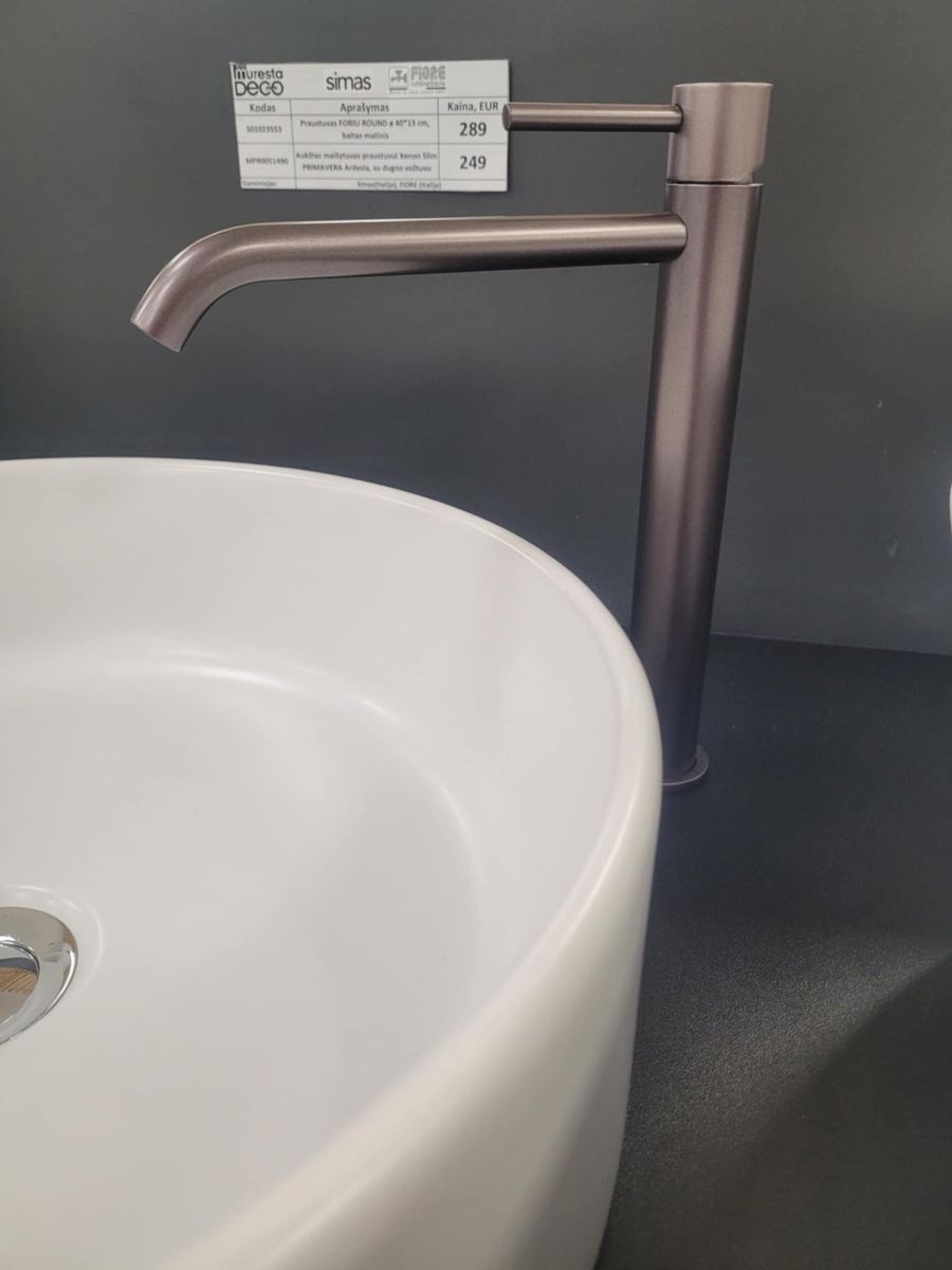 Aukštas maišytuvas praustuvui Fiore Xenon Slim PRIMAVERA Ardesia, su dugno vožtuvu 444AD5250