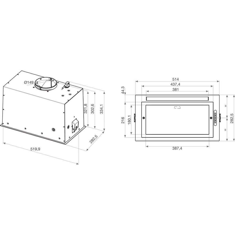 Įmontuojamas gartraukis Whirlpool WCT3 63F LTX Įmontuojamas gartraukis Whirlpool WCT3 63F LTX