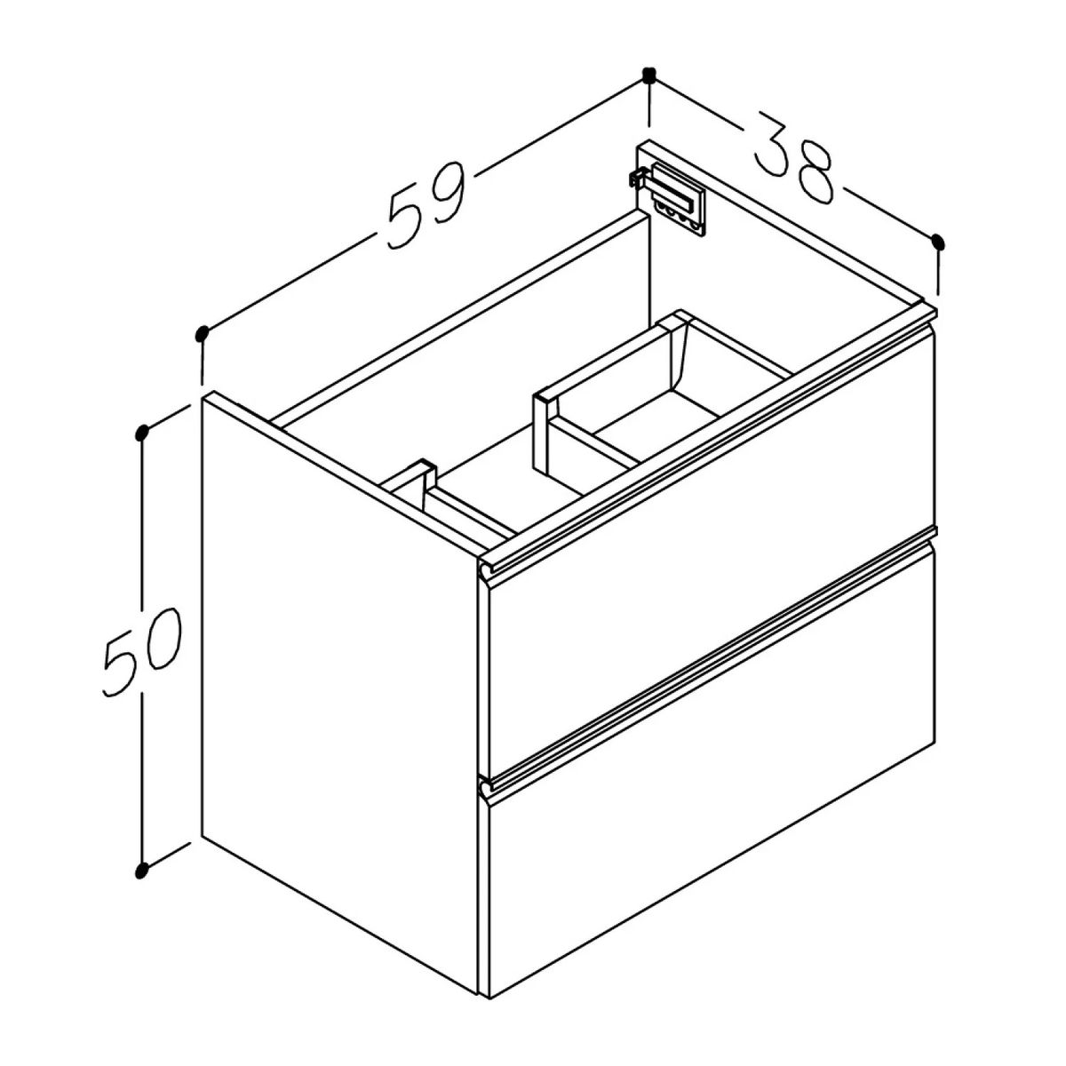 Apatinė spintelė Kame Match, matinė pilka 59cm BU/6-2DR/D05-MT