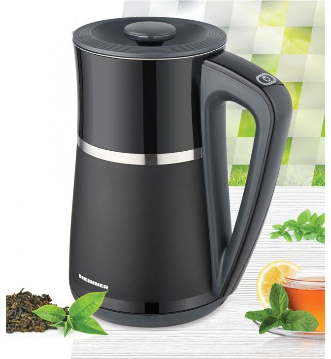 Elektrinis virdulys 1850-2200 W, 1,7 l HEK-D22002WBK HEINNER