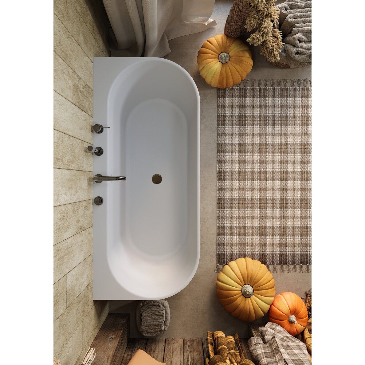 Lieto akmens vonia Bathesa Aura 170x75 cm