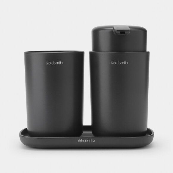 Vonios kambario aksesuarų rinkinys Brabantia ReNew 3vnt., dark grey 280368