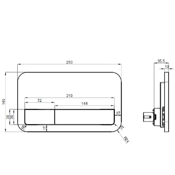 Vandens nuleidimo mygtukas Villeroy & Boch ViConnect, chromas 92249061