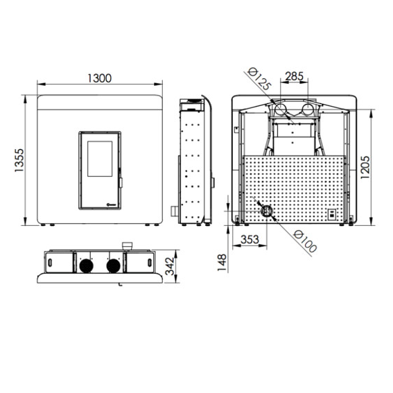 Venecia 14 kW granulinė ortakinė krosnelė