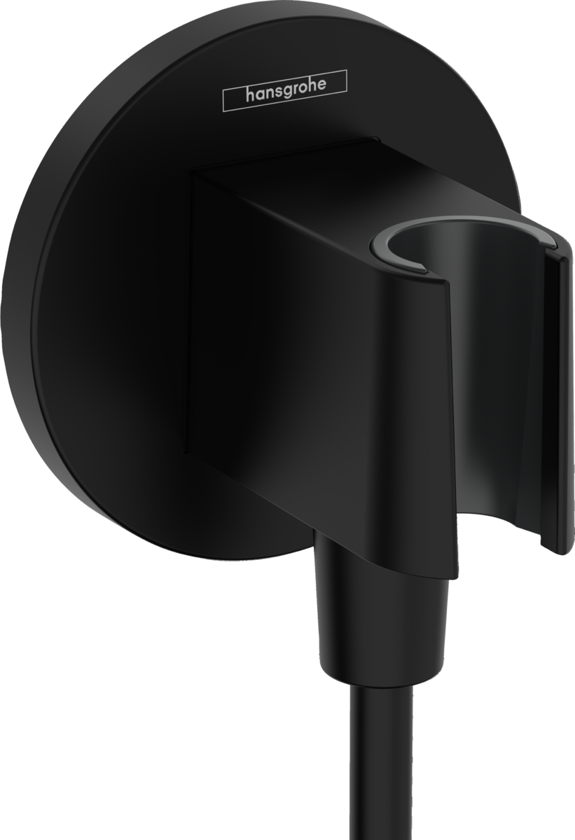 Sieninė Hansgrohe dušo žarnos jungtis su dušo laikikliu FIX FIT S, mat. juoda 26888670