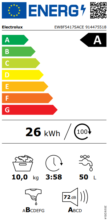 Skalbyklė ELECTROLUX EW8F5417SACE Skalbyklė ELECTROLUX EW8F5417SACE