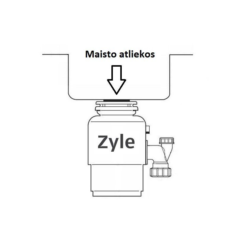 Maisto atliekų smulkintuvas Zyle ZY005WD, 1 AG, 1,4 l, 3800 aps./min