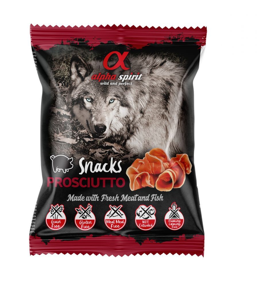 ALPHA SPIRIT SNACKS DOG skanėstai šunims su kumpiu 50g, A4001350