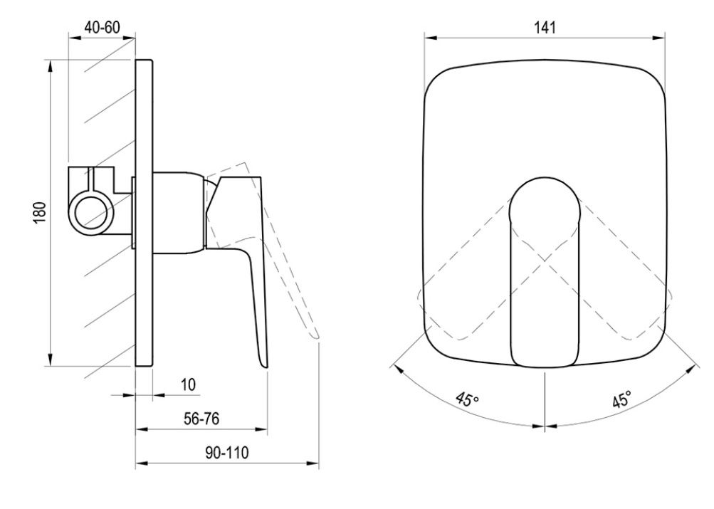 Potinkinis dušo maišytuvas Ravak Classic CL062.00, X070087