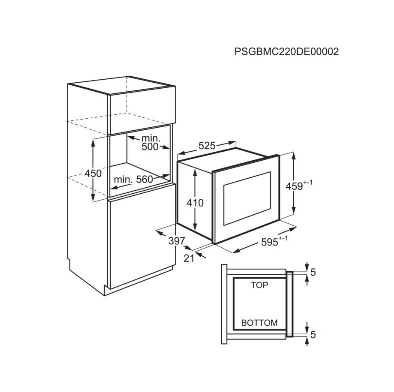 Įmontuojama mikrobangų krosnelė AEG 6000, TouchOpen, TB6SM261FB, 26 l Įmontuojama mikrobangų krosnelė AEG 6000, TouchOpen, TB6SM261FB, 26 l