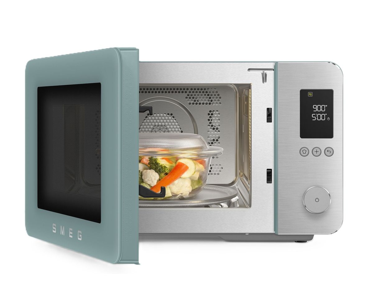 SMEG mikrobangų krosnelė, MOC02EGMEU, su grilium, karštu oru ir Air fry funkcija