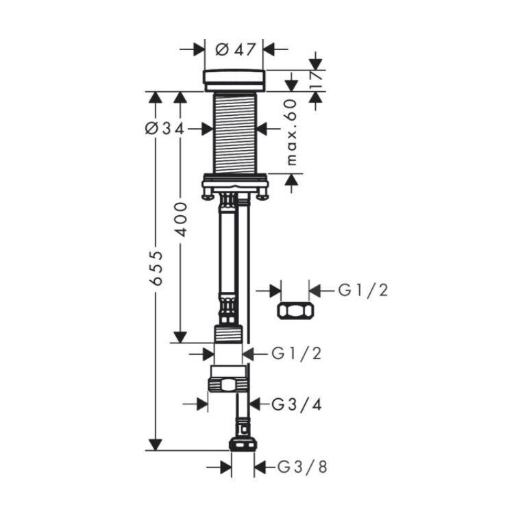 Uždarymo ventilis Hansgrohe Talis M54 F21, chromas 72841000