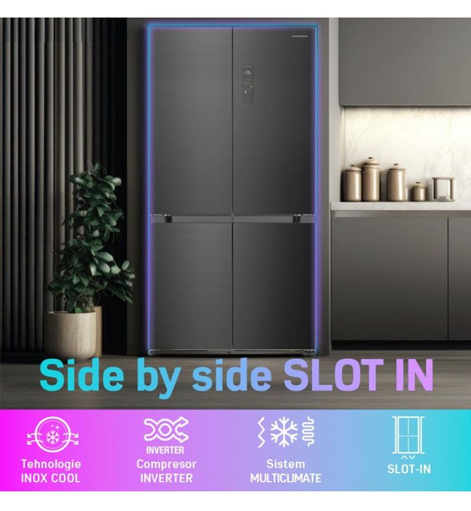 Šaldytuvas Side-by-Side HSBS-HM505MDSINFDXE++ HEINNER Šaldytuvas Side-by-Side HSBS-HM505MDSINFDXE++ HEINNER