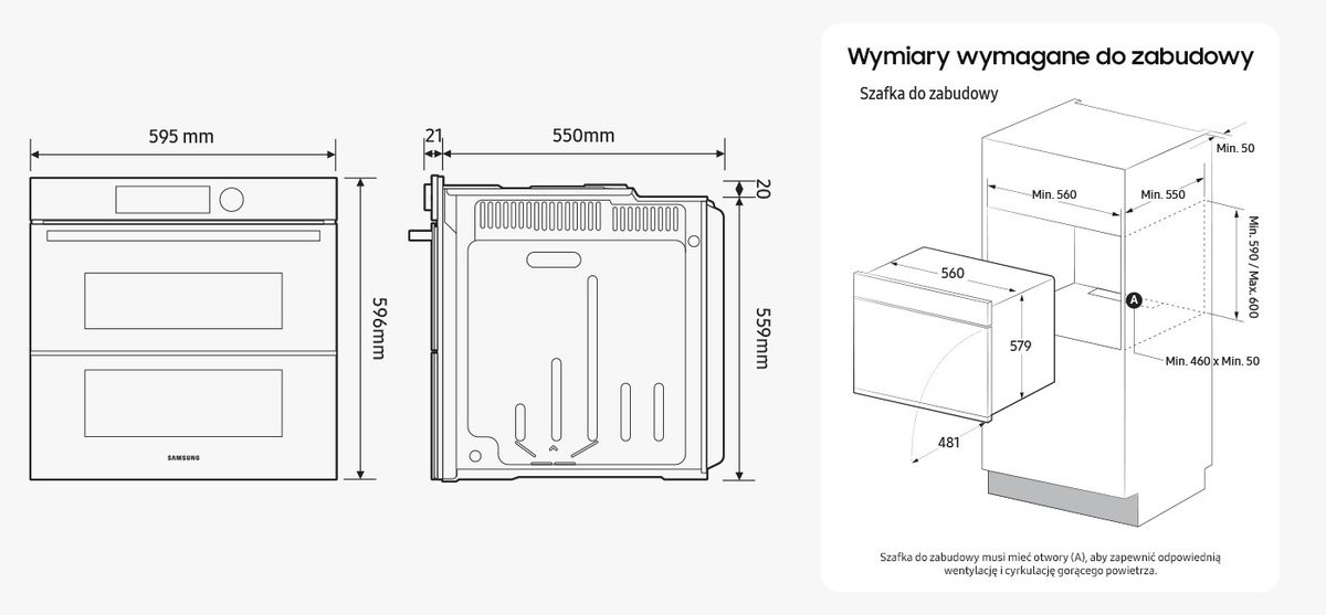 Įmontuojama dviguba orkaitė Samsung NV7B5745PAK Įmontuojama dviguba orkaitė Samsung NV7B5745PAK