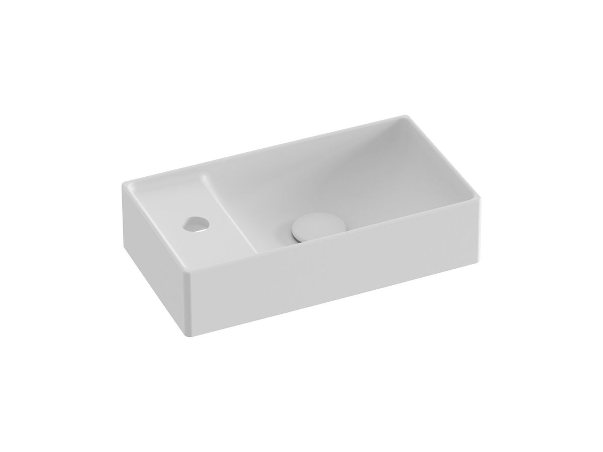 Praustuvas Ravak Veda Slim 40 Mini, su skyle maišytuvui, baltas matinis, XJX0E240002 Praustuvas Ravak Veda Slim 40 Mini, su skyle maišytuvui, baltas matinis, XJX0E240002