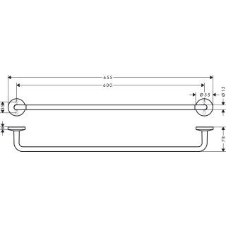 Rankšluosčių laikiklis Axor Universal Circular 60 cm, chromas 42860000