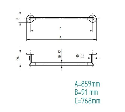 Elektrinis rankšluosčių džiovintuvas PMH Inga 85,9x9,1 cm, nerūd.plienas