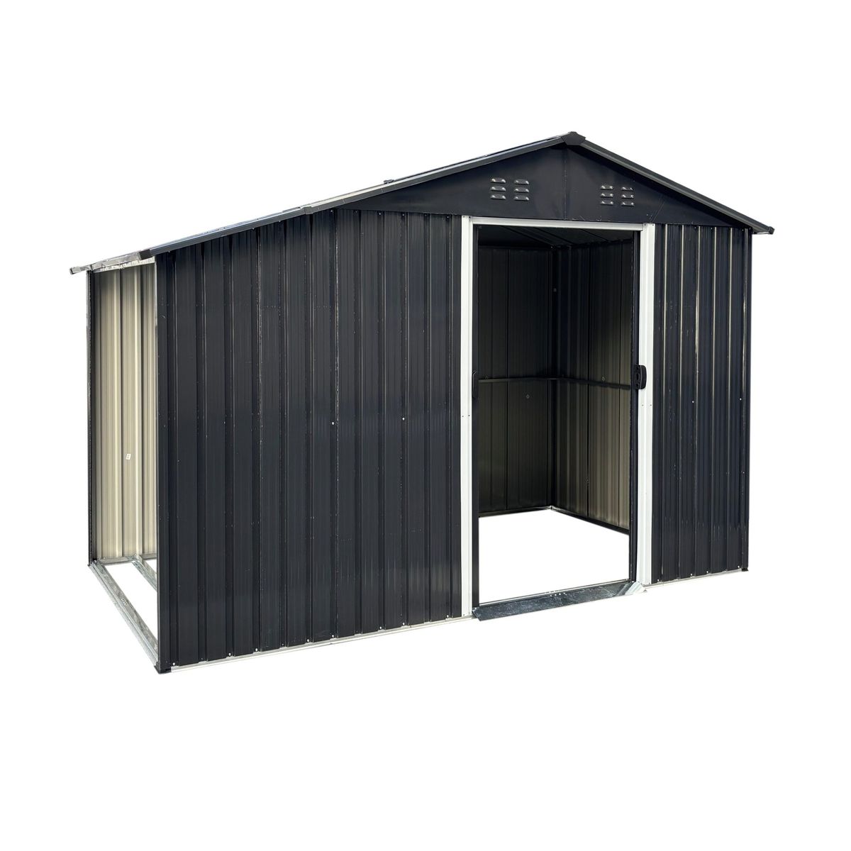 Metalinis sandėliukas su malkine HATIS, 9,35 m2, antracito Metalinis sandėliukas su malkine HATIS, 9,35 m2, antracito