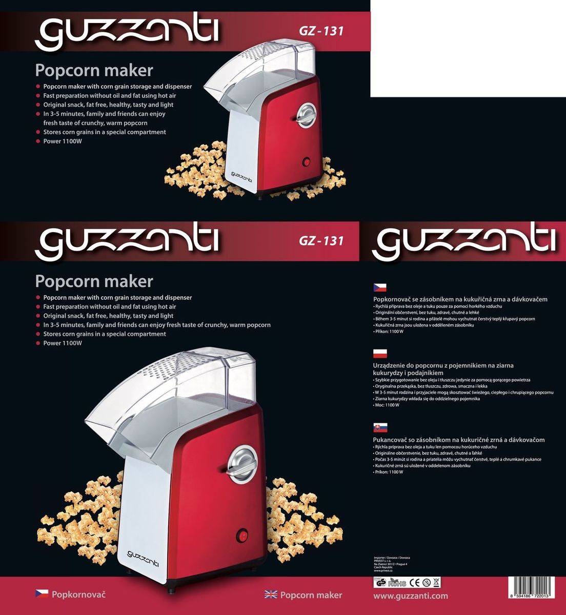Popkornų aparatas Guzzanti GZ-131