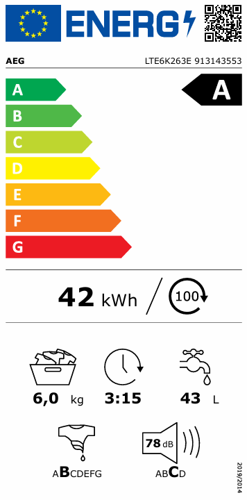 Skalbyklė AEG LTE6K263E