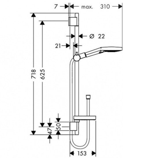 Dušo komplektas Hansgrohe Raindance select S120, chromas, 26630400