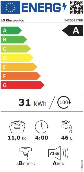 Skalbimo mašina LG F4X5011TBB Skalbimo mašina LG F4X5011TBB