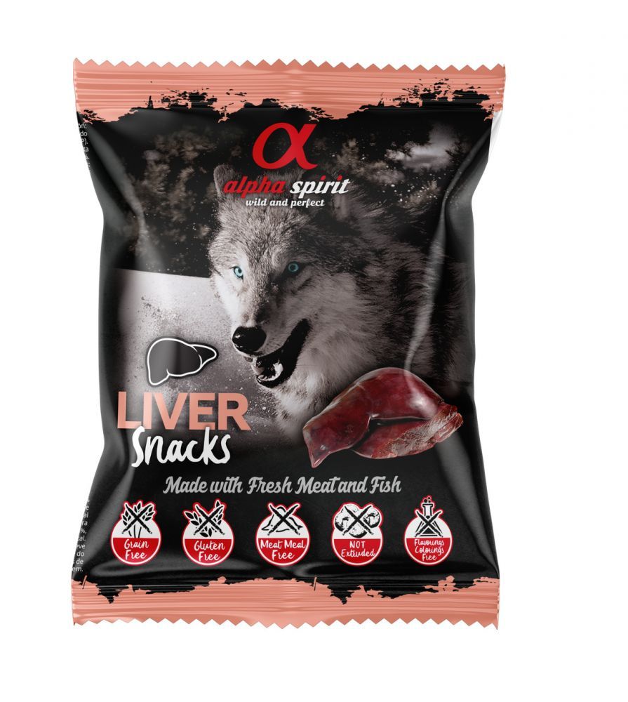 ALPHA SPIRIT SNACKS DOG skanėstai šunims su kepenėlėmis 50g, A4006350
