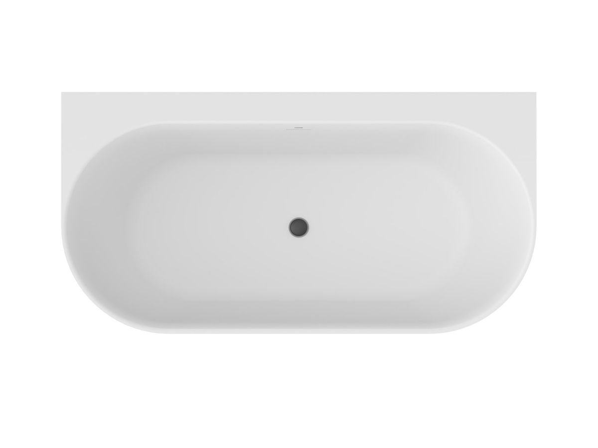 Laisvai pastatoma vonia Ravak Freedom Wall Tec 170x87, juoda/balta, sifono dangtelis juodos/baltos/chromo spalvos, CE31700000