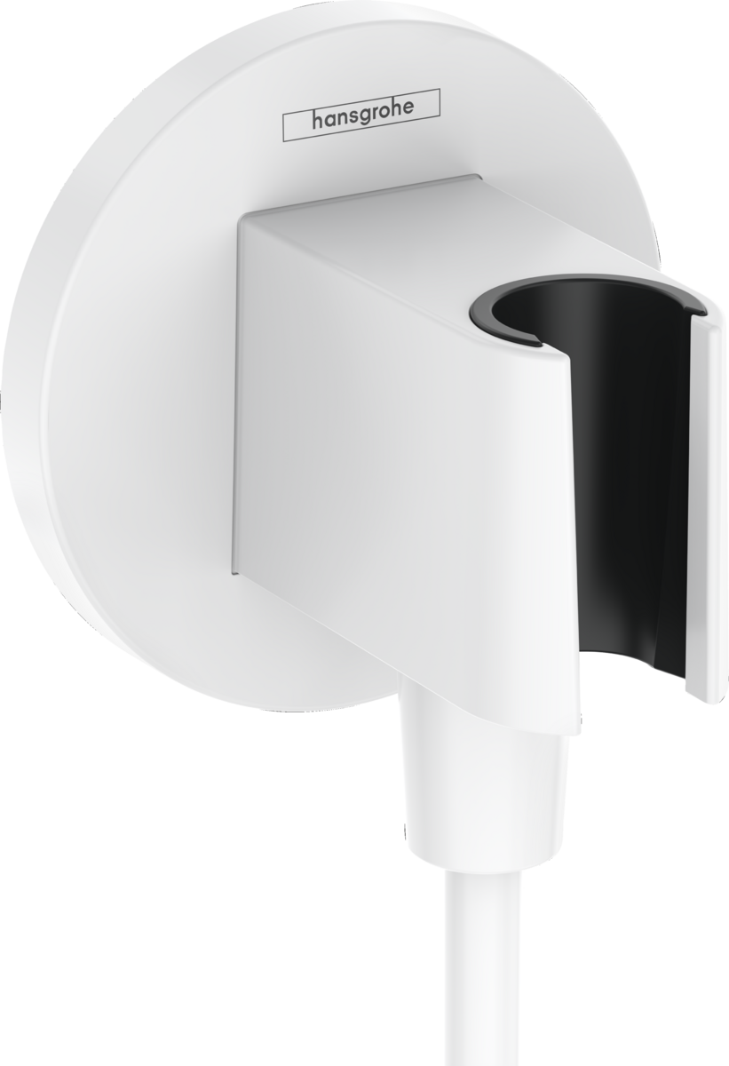Sieninė Hansgrohe dušo žarnos jungtis su dušo laikikliu FIX FIT S, Matt White, 26888700