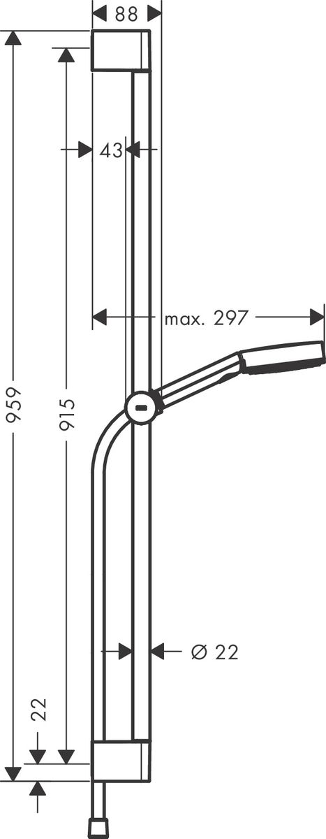 Dušo sistema Hansgrohe Relaxation Pulsify select S, mat. balta, 24170700