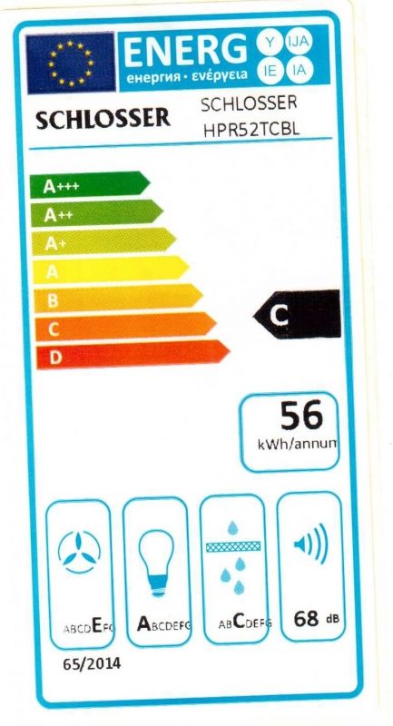 Įmontuojamas 52 cm pločio gartraukis Schlosser HPR52TCWH / GLASS, baltas