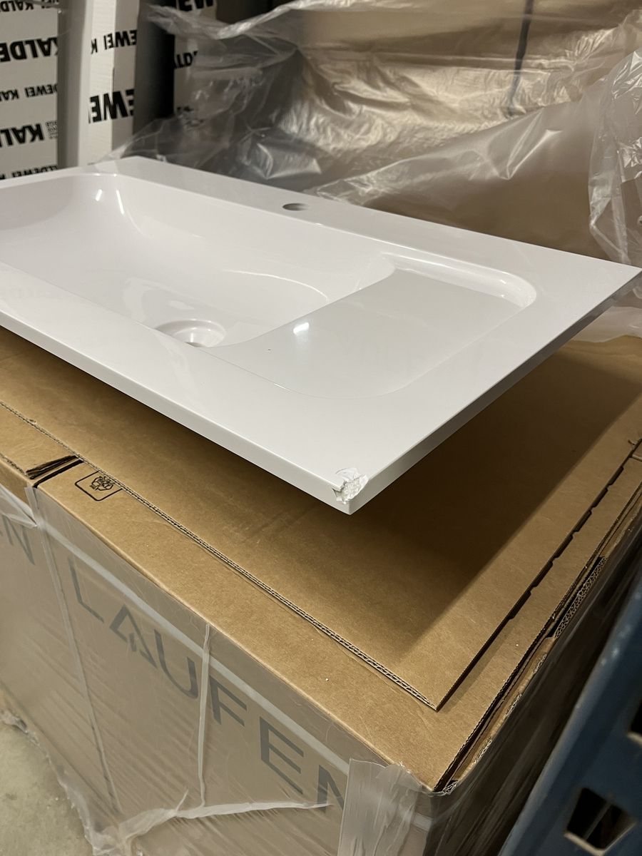 Baldinis praustuvas Laufen, 77x44cm, pagamintas iš Marbond, be perpylimo, baltas