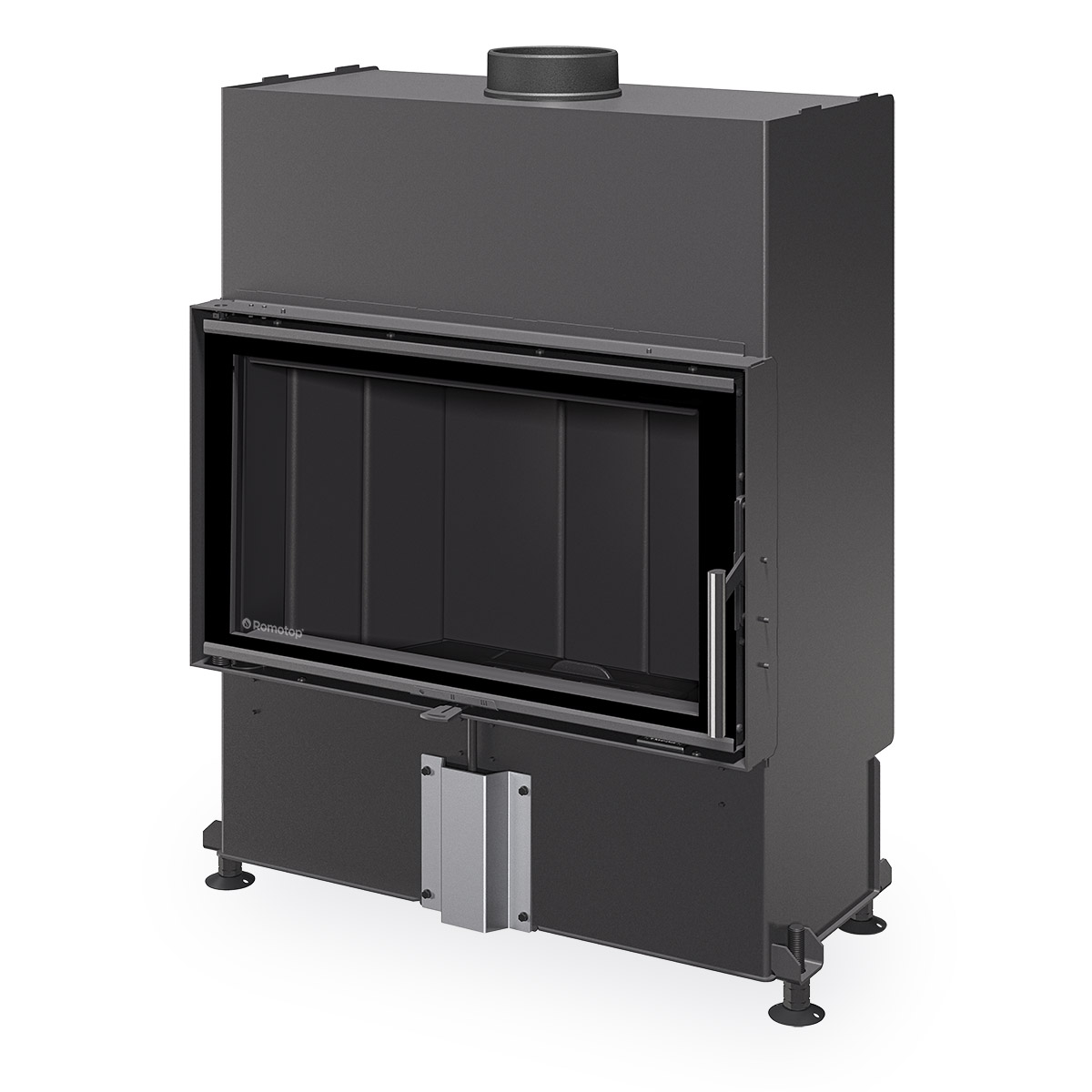 Plieninis židinio ugniakuras Romotop HEAT 4G 70.44.16, H4P 16 juoda pakura IGN