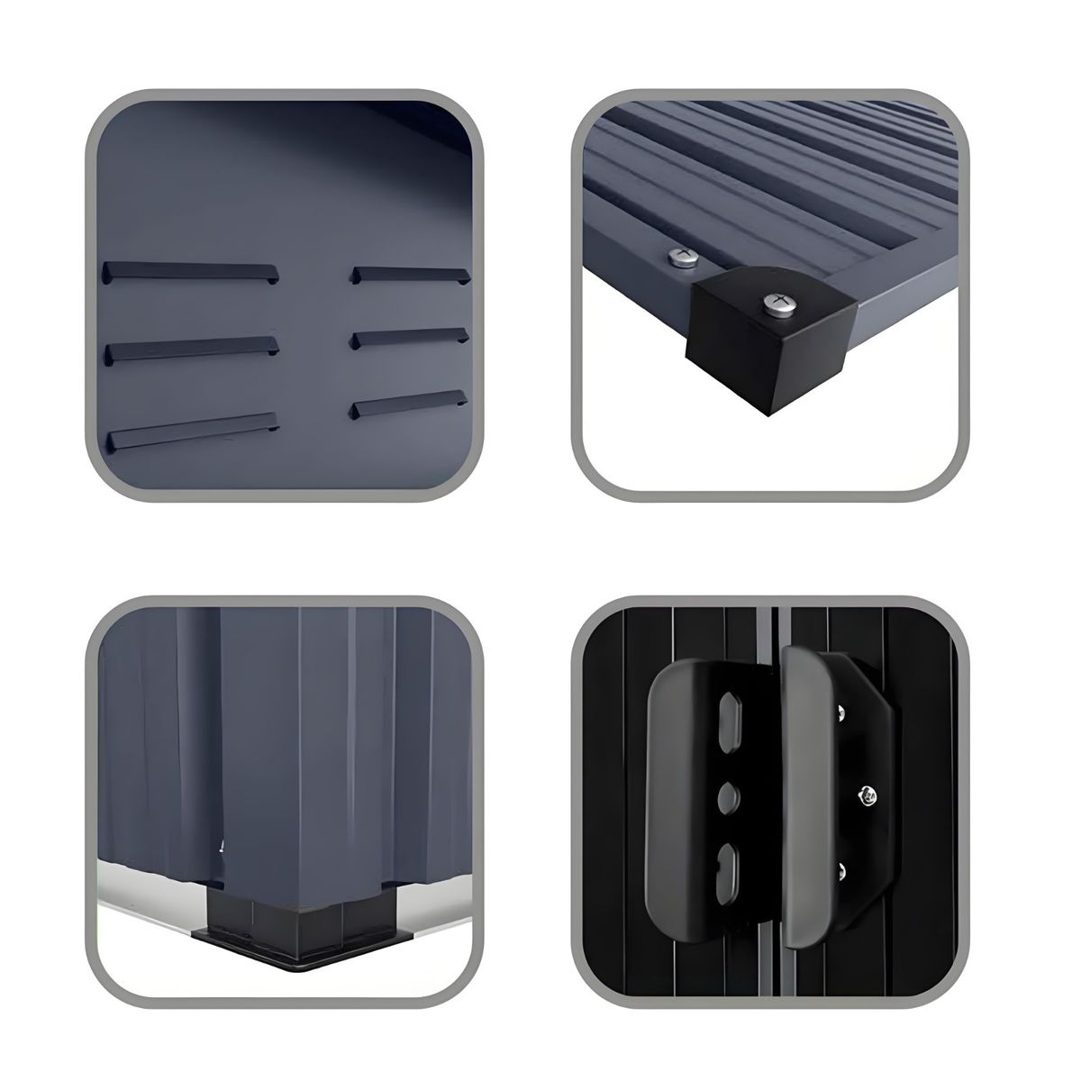 Metalinis sandėliukas HATIS, 11,7 m2, antracito Metalinis sandėliukas HATIS, 11,7 m2, antracito