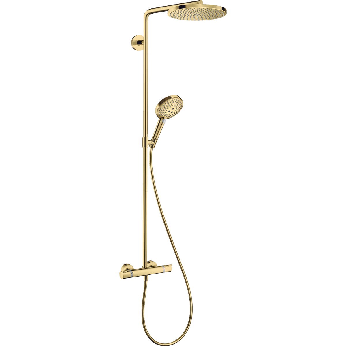 Dušo sistema su termostatu Hansgrohe RAINDANCE SELECT S 240 1jet, Polished Gold Optic 27633990