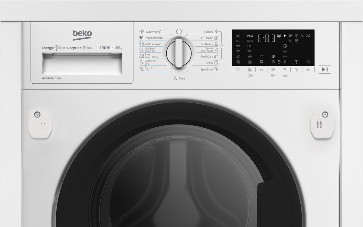 Įmontuojama skalbimo mašina su džiovinimo funkcija Beko B5DBT68547W