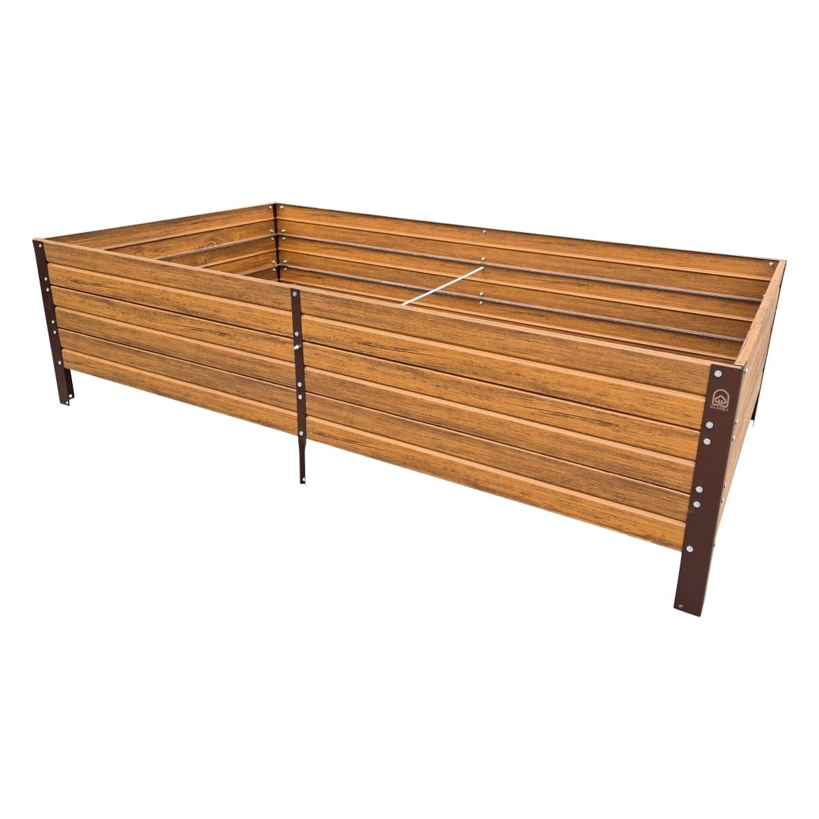 Plieninė pakelta lysvė MURESTA professional garden, 150x75 cm.; aukštis - 30cm, medžio imitacija, super kaina