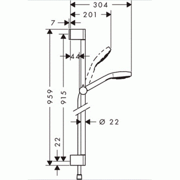 Dušo komplektas Hansgrohe Croma Select E Vario, baltas/chromas 26592400