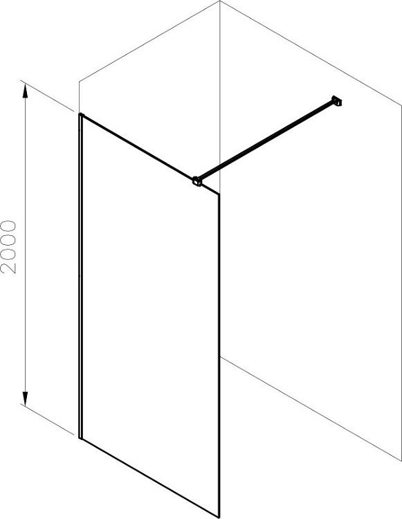 Dušo sienelė Ravak Walk In Wall Air 90 juodi profiliai, skaidrus stiklas GW9W70300Z1C