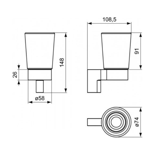 Pakabinama stiklinė Ideal Standart Connect, chromas A9156AA