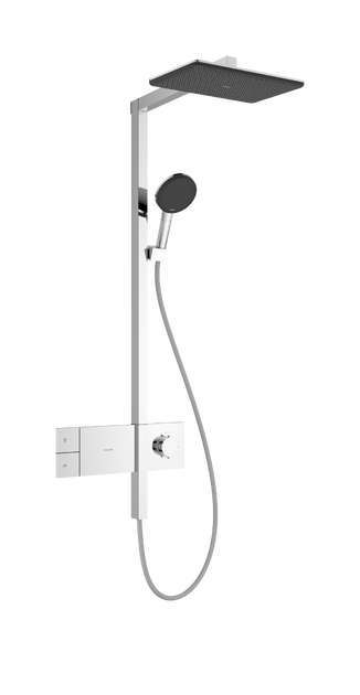 Dušo sistema HANSGROHE Raindance Alive Q 1jet EcoSmart su termostatu, chromo, 24581000 Dušo sistema HANSGROHE Raindance Alive Q 1jet EcoSmart su termostatu, chromo, 24581000