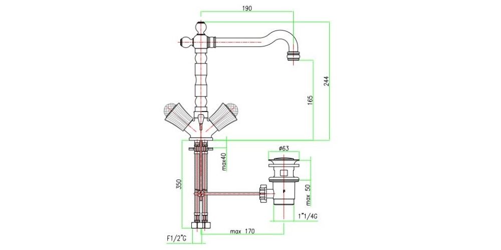 Maišytuvas praustuvui VENERE SKY, sendinta bronza/swarovski rankelnėlė, su dugno vožtuvu,13ZZ0625 Maišytuvas praustuvui VENERE SKY, sendinta bronza/swarovski rankelnėlė, su dugno vožtuvu,13ZZ0625