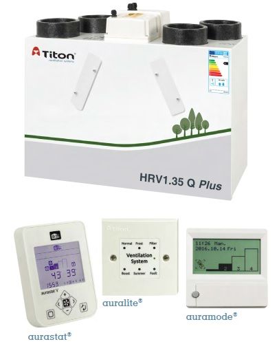 Rekuperatorius TITON HRV1.35 Q Plus BC Eco dešininis 217m3/h@100Pa