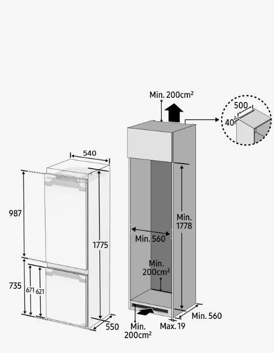Įmontuojamas šaldytuvas Samsung BRB80F26CES0EO Įmontuojamas šaldytuvas Samsung BRB80F26CES0EO