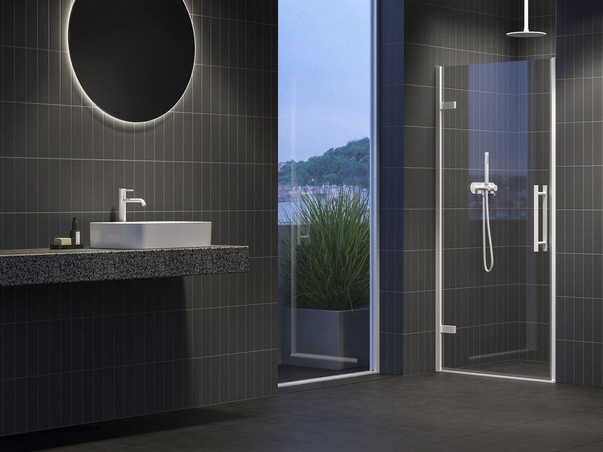 Dušo durys Ravak COSD1-90 baltas matinis+stiklas Transparent, X0VV70E00Z1