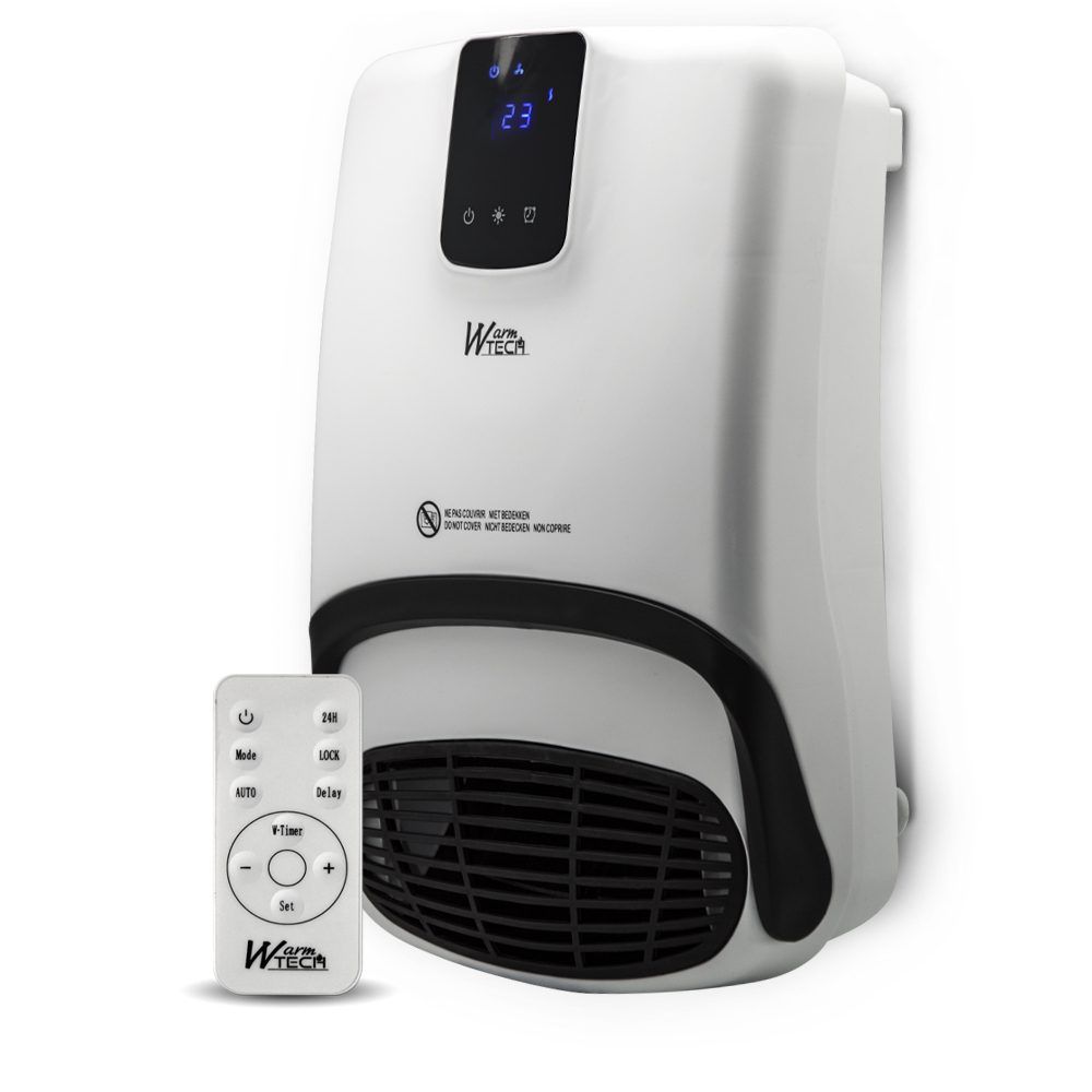 Keraminis sieninis šildytuvas Warmtech, 2000 W, baltas