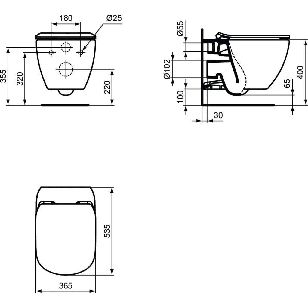 Pakabinamas unitazas Tesi AquaBlade baltas, T354601