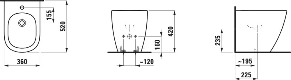 Pastatoma bide Laufen LUA balta, H8320810003021 Pastatoma bide Laufen LUA balta, H8320810003021