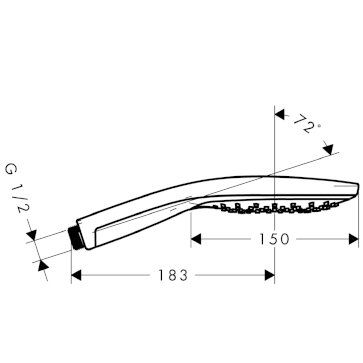 Rankinė dušo galva Hansgrohe Raindance Select S 150 3 jet, chromas 28587400